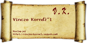 Vincze Kornél névjegykártya