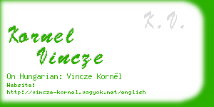 kornel vincze business card
